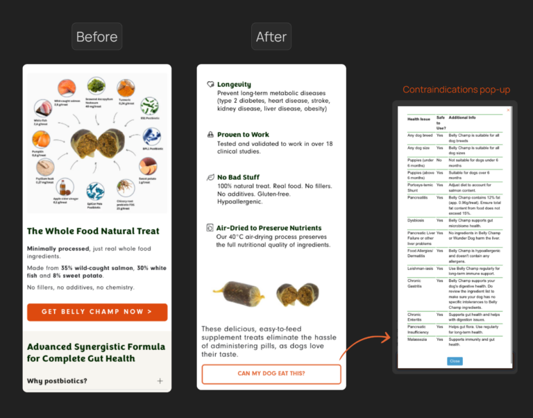 modal addressing user objections